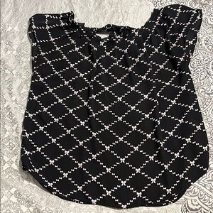 Black Patterned Women's Top